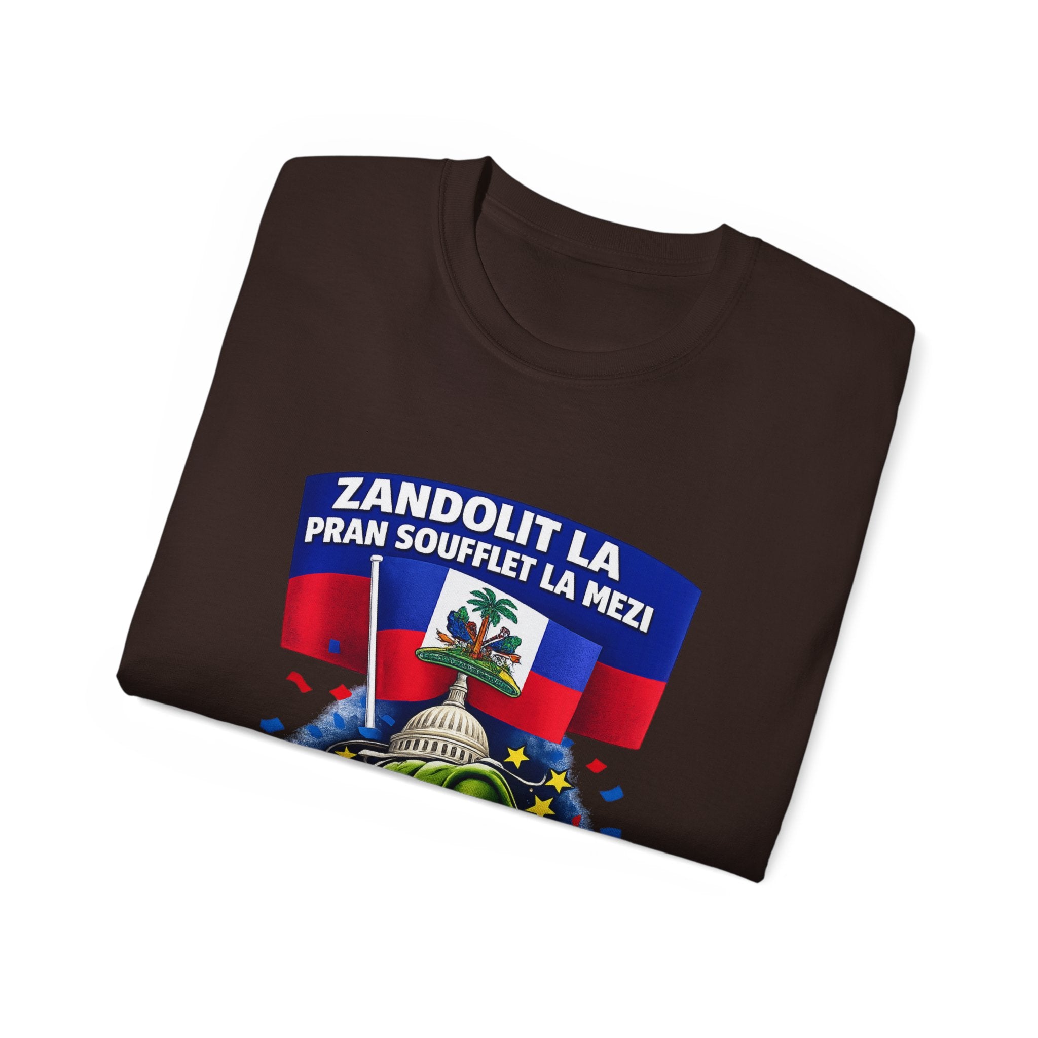 TPS Haitian Pride T-Shirt — “Zandolit La Pran Soufflet La Mezi” Graphic Tee