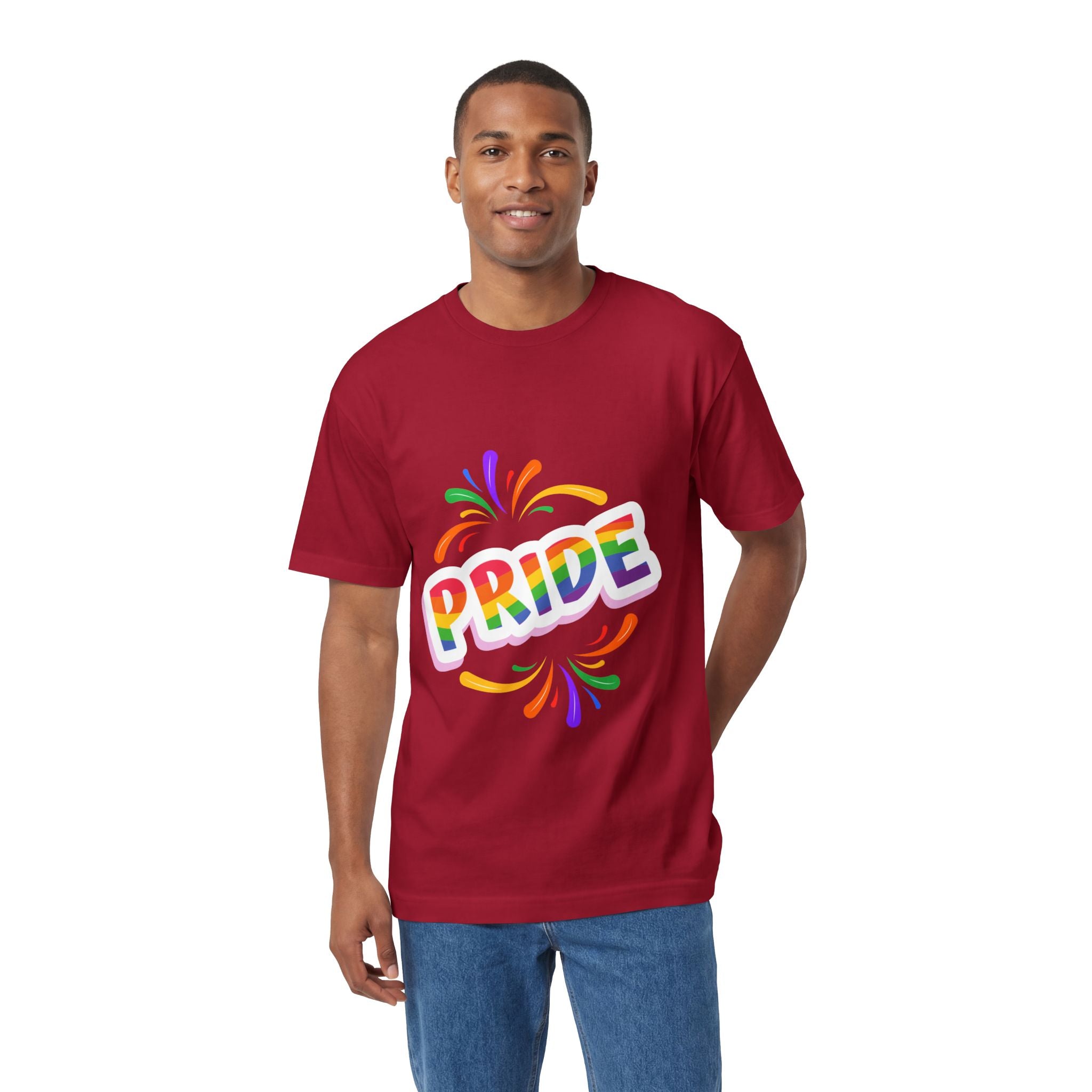 Pride Rainbow Graphic Tee — Colorful "PRIDE" Celebration T-Shirt for LGBTQ+ Events