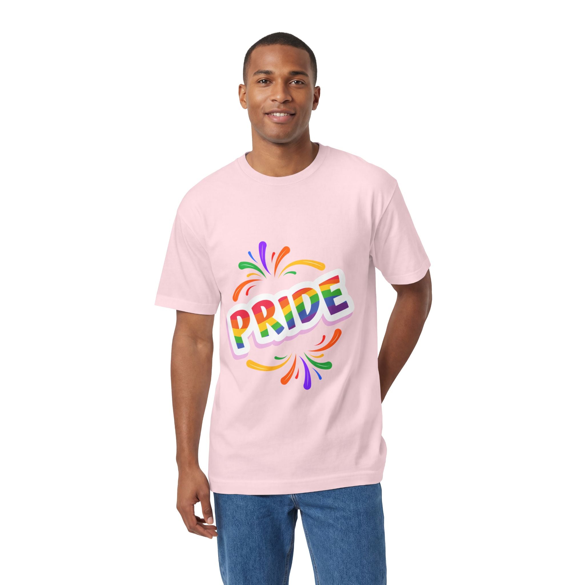 Pride Rainbow Graphic Tee — Colorful "PRIDE" Celebration T-Shirt for LGBTQ+ Events