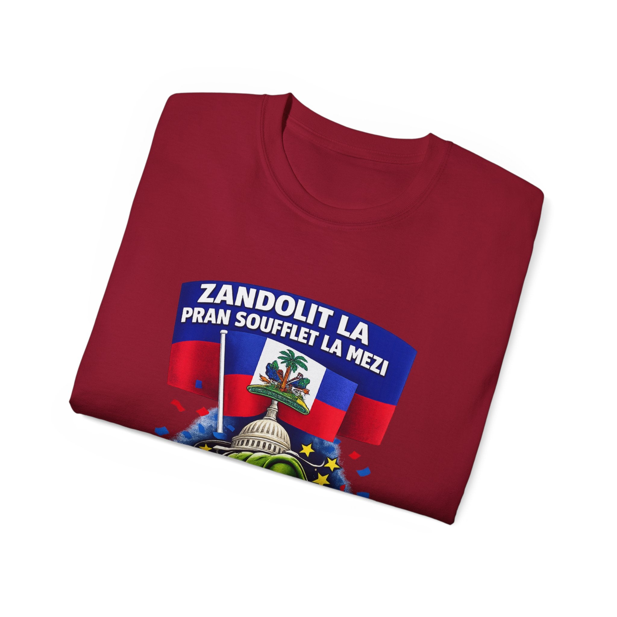 TPS Haitian Pride T-Shirt — “Zandolit La Pran Soufflet La Mezi” Graphic Tee