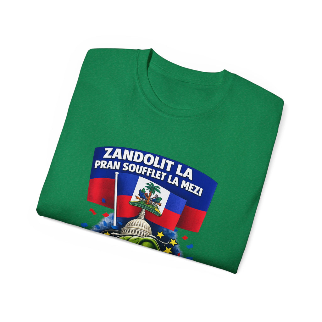 TPS Haitian Pride T-Shirt — “Zandolit La Pran Soufflet La Mezi” Graphic Tee