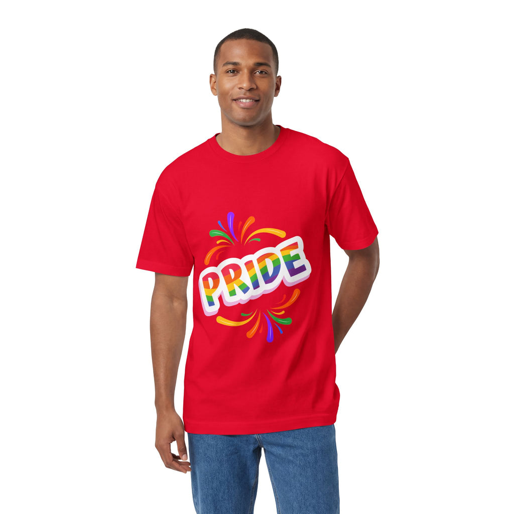 Pride Rainbow Graphic Tee — Colorful "PRIDE" Celebration T-Shirt for LGBTQ+ Events