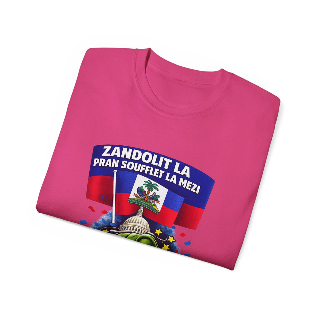 TPS Haitian Pride T-Shirt — “Zandolit La Pran Soufflet La Mezi” Graphic Tee