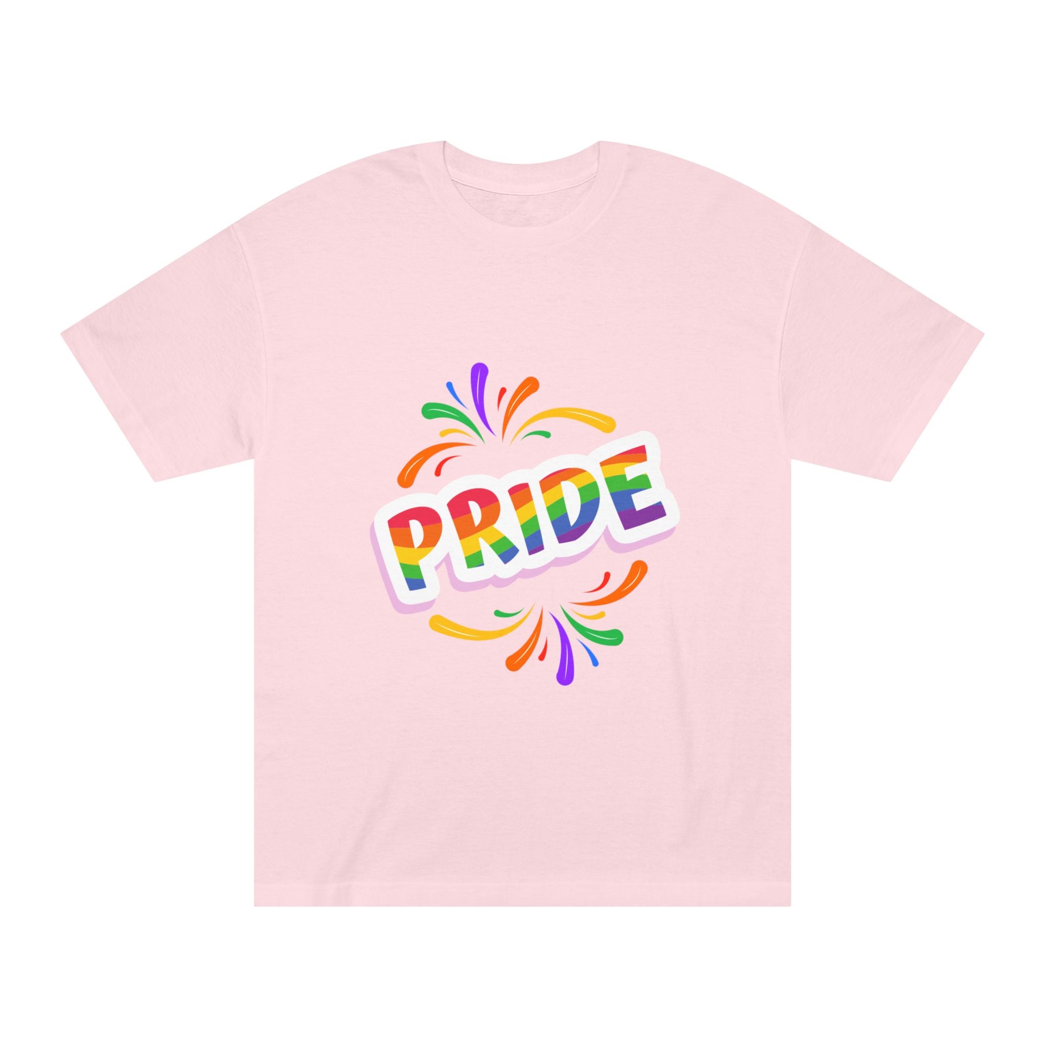 Pride Rainbow Graphic Tee — Colorful "PRIDE" Celebration T-Shirt for LGBTQ+ Events