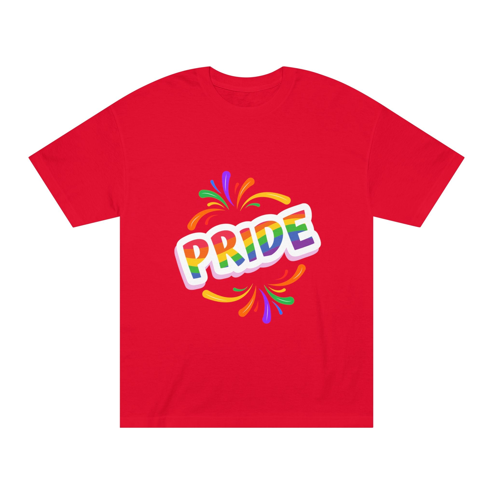 Pride Rainbow Graphic Tee — Colorful "PRIDE" Celebration T-Shirt for LGBTQ+ Events