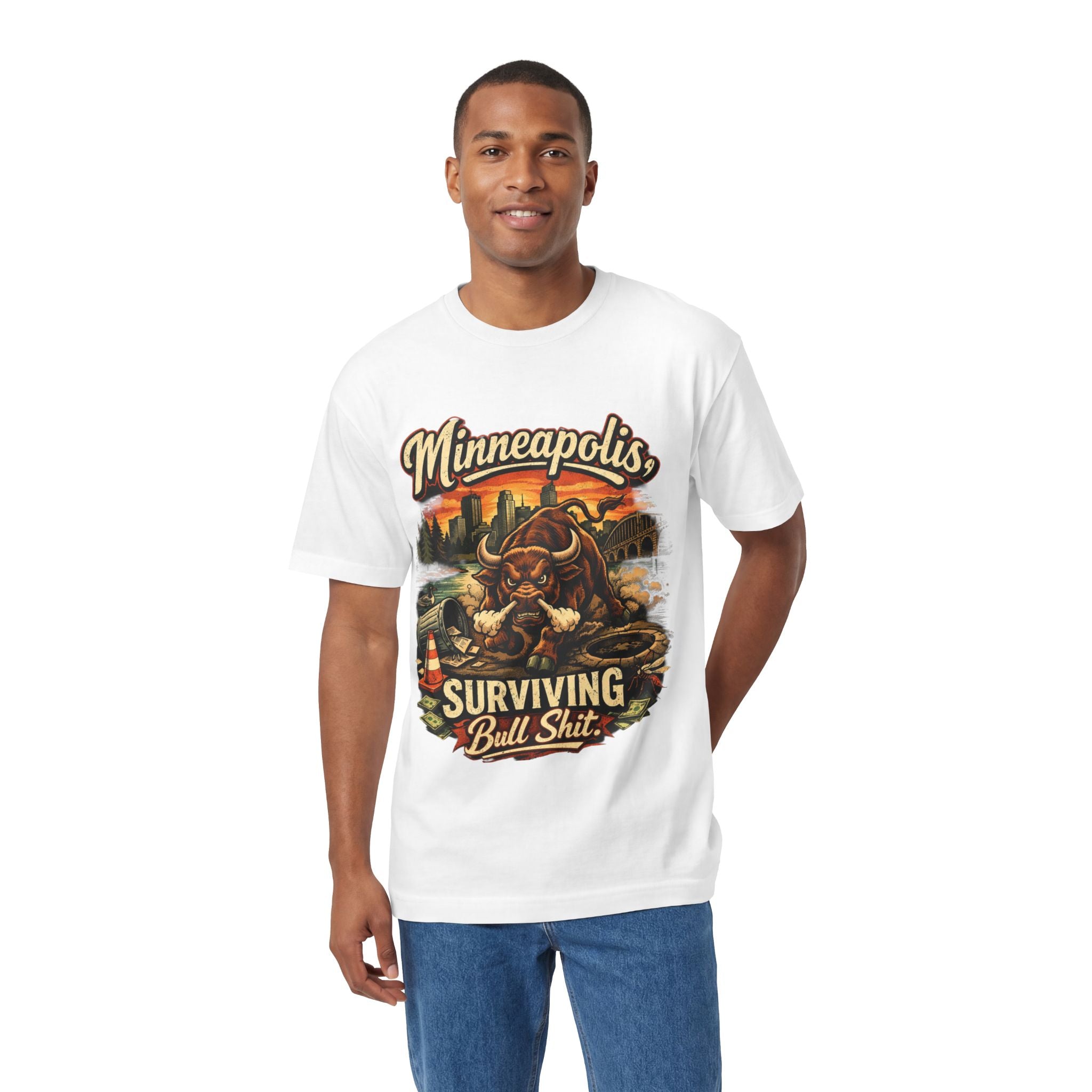 Minneapolis 'Surviving Bull Shit' Tee — Bold City Pride Graphic T-Shirt