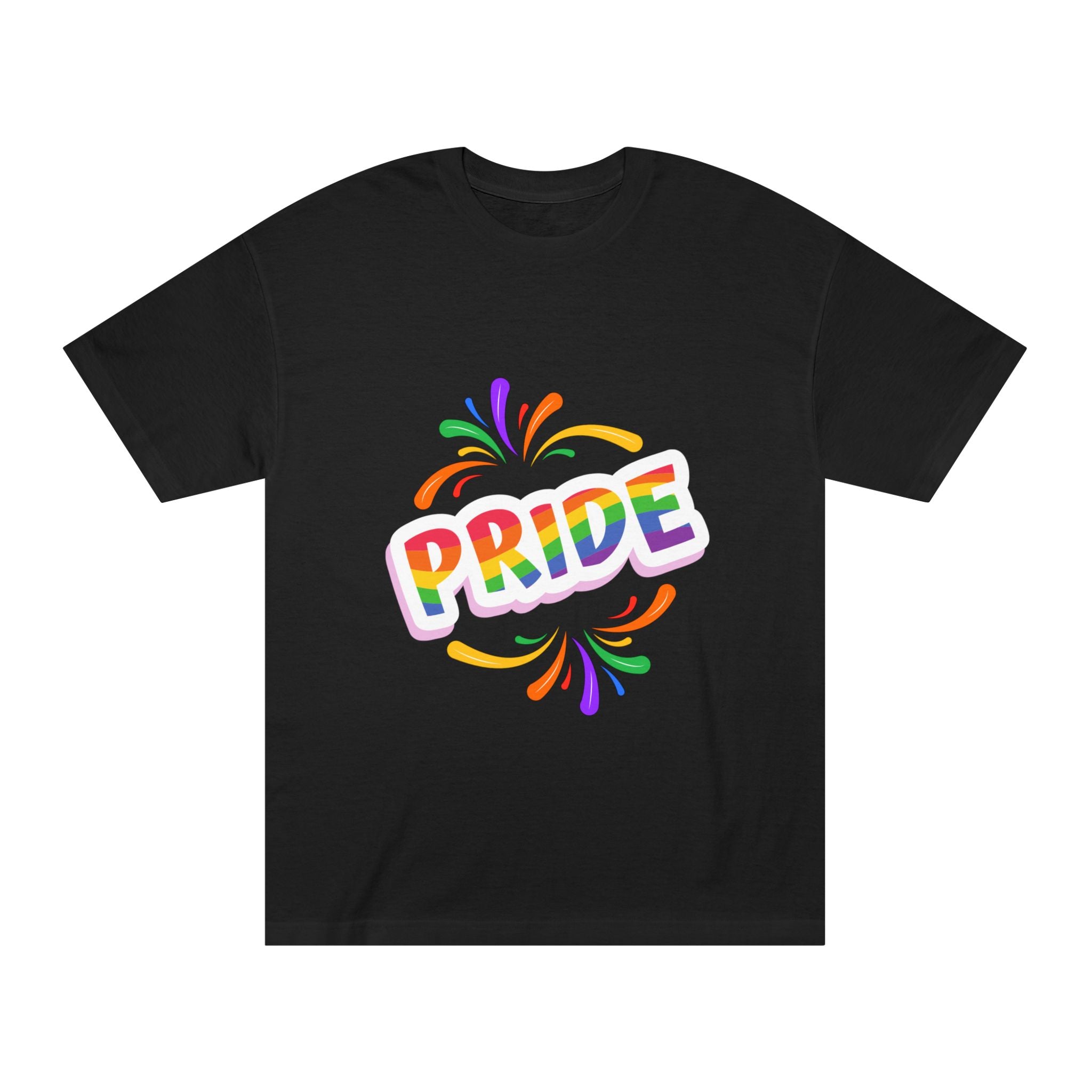 Pride Rainbow Graphic Tee — Colorful "PRIDE" Celebration T-Shirt for LGBTQ+ Events