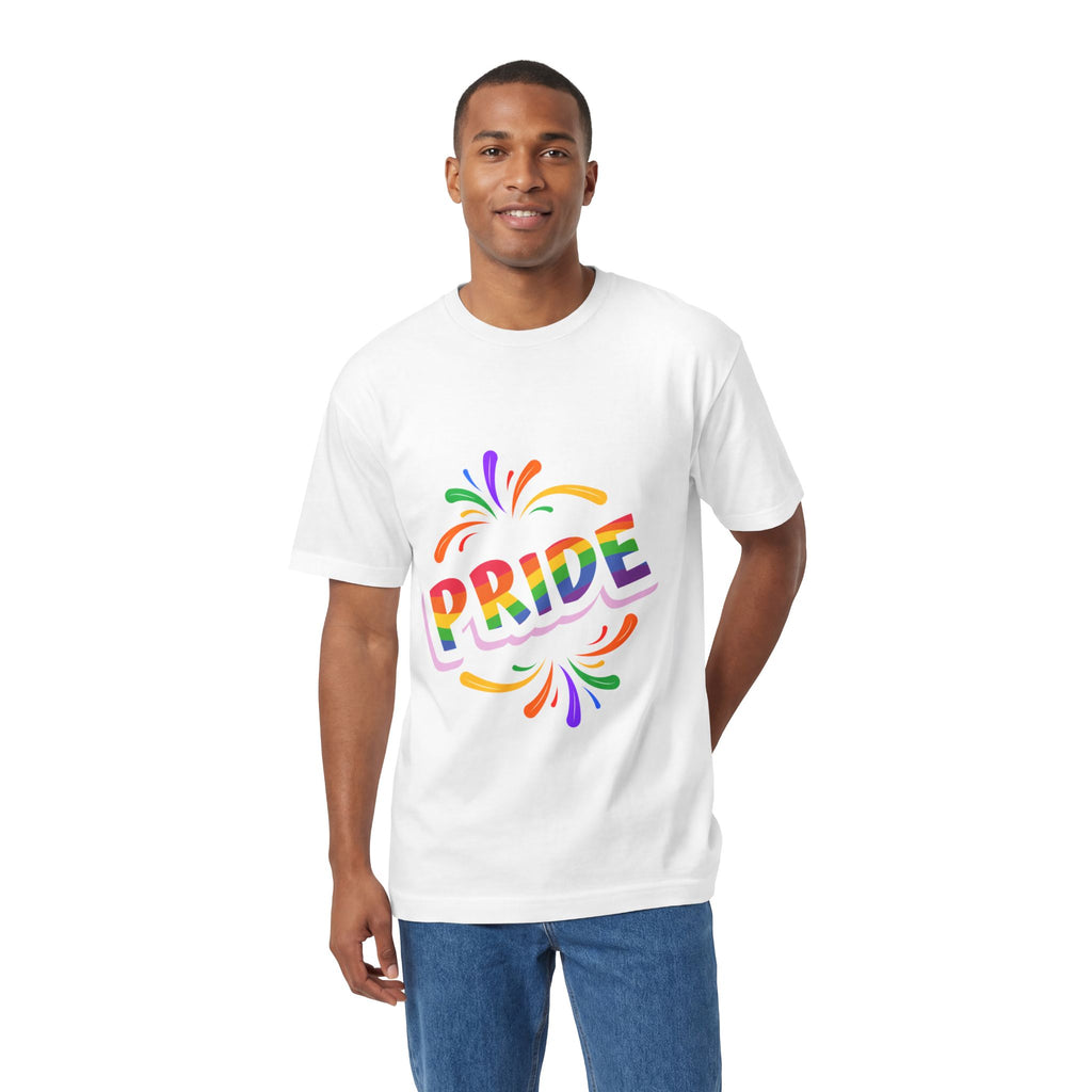 Pride Rainbow Graphic Tee — Colorful "PRIDE" Celebration T-Shirt for LGBTQ+ Events