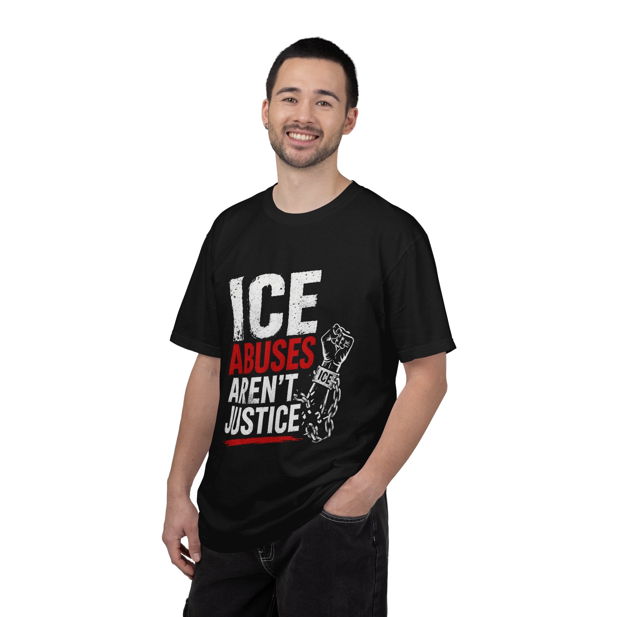 T-Shirt — “ICE Abuses Aren’t Justice” Protest Tee