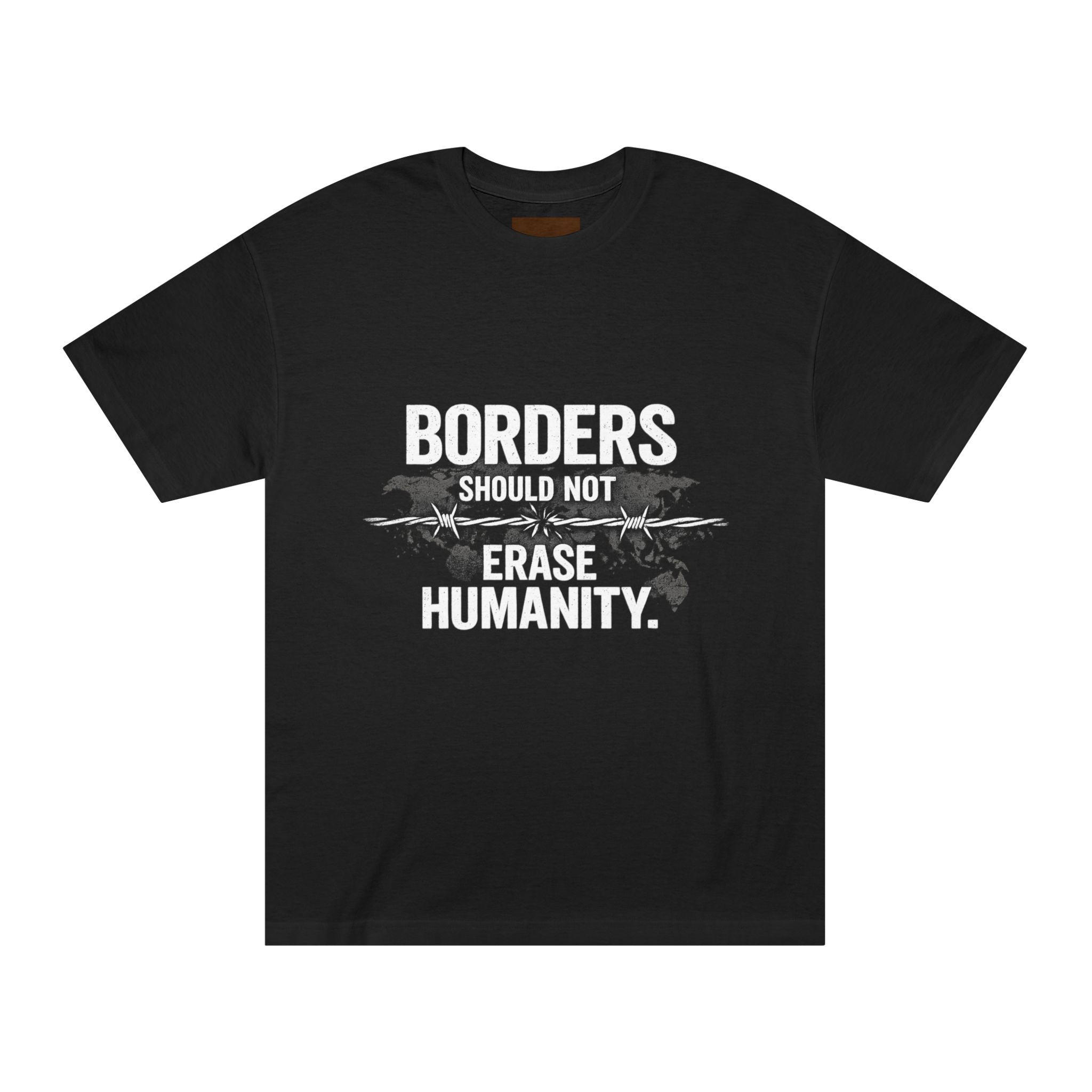 White Tee with Minimal Black Ink Blot Graphic