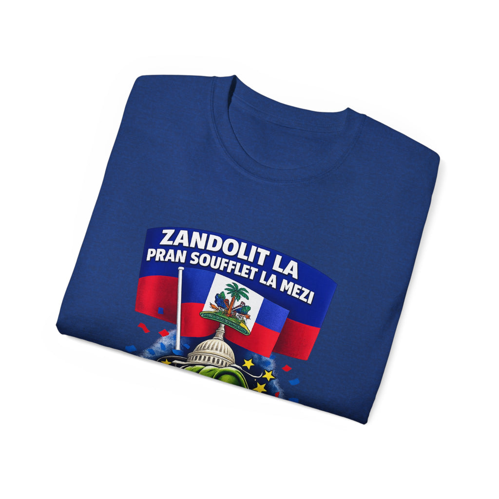 TPS Haitian Pride T-Shirt — “Zandolit La Pran Soufflet La Mezi” Graphic Tee