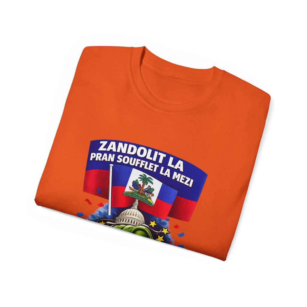 TPS Haitian Pride T-Shirt — “Zandolit La Pran Soufflet La Mezi” Graphic Tee