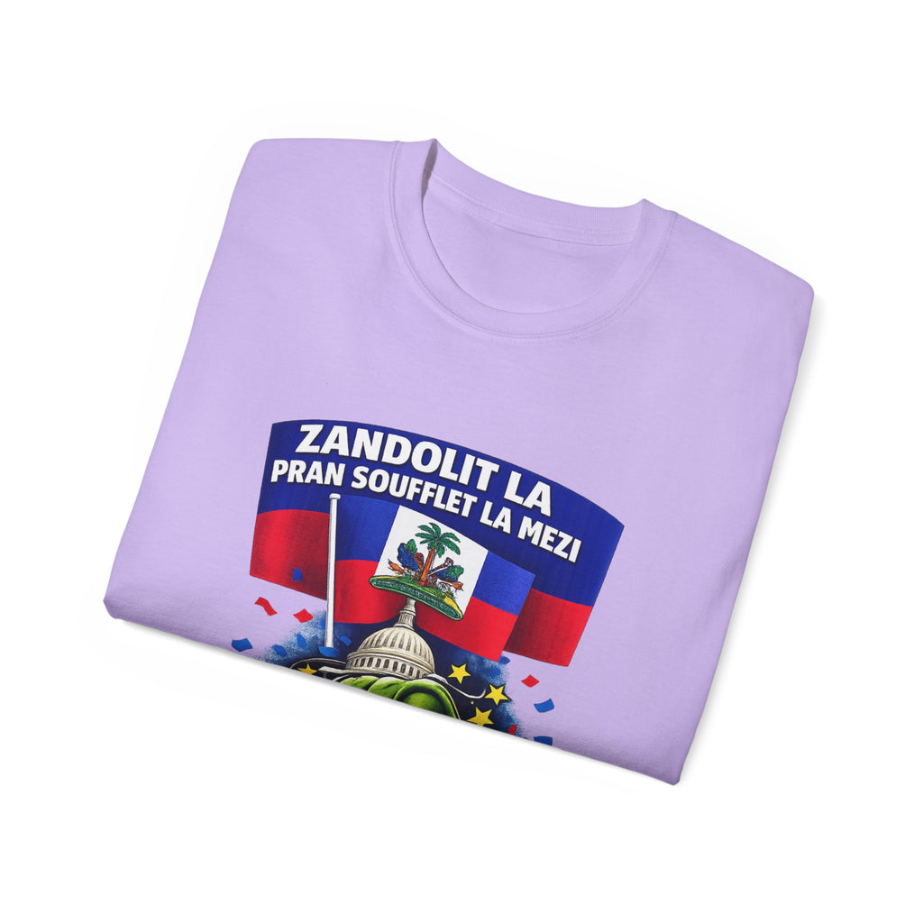 TPS Haitian Pride T-Shirt — “Zandolit La Pran Soufflet La Mezi” Graphic Tee
